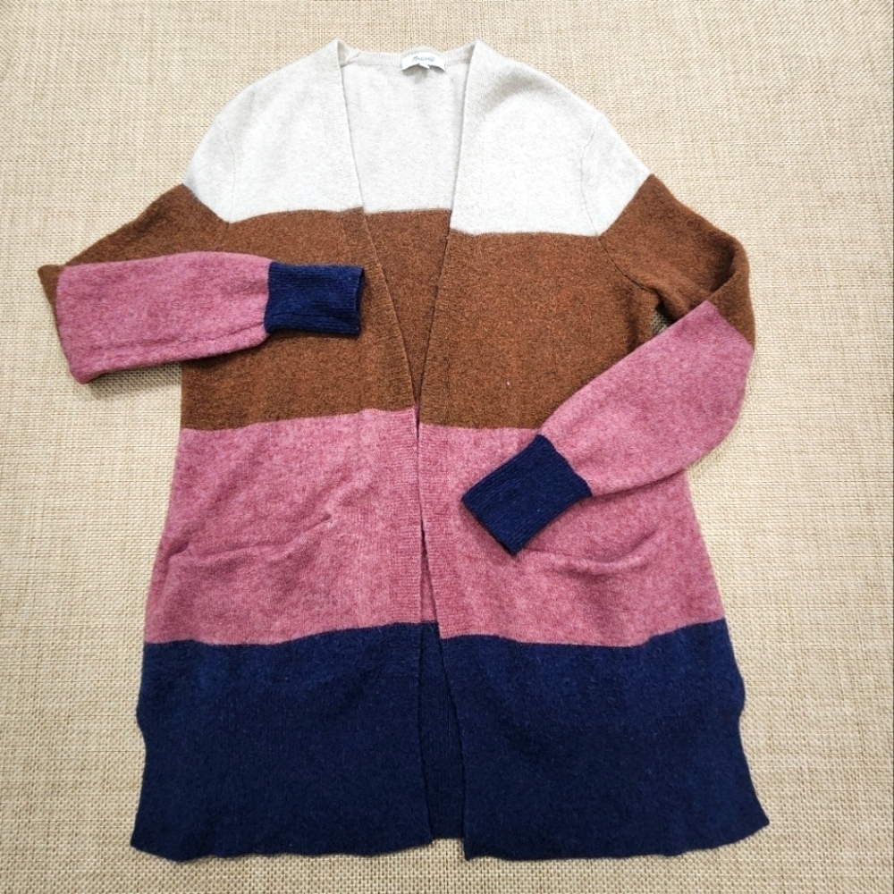 Madewell Cardigan Womens Sz S Colorblock Oversized Alpaca Wool Blend - Picture 2 of 8